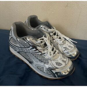 Bottega Veneta Silver and Black Mesh Detail